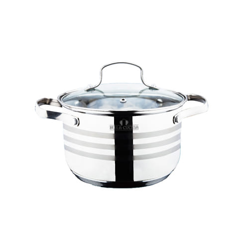 Кастрюля со стеклянной крышкой BC-2016 24см 6,6л Bella Cucina