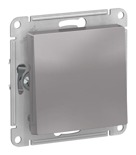 Выключатель AtlasDesign с самовозвратом 1-клавишный, 10А, механизм Алюминий Schneider Electric ATN000315