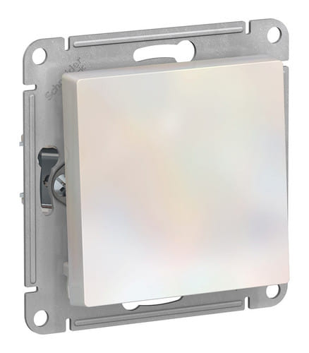Выключатель AtlasDesign с самовозвратом 1-клавишный, 10А, механизм Жемчуг Schneider Electric ATN000415