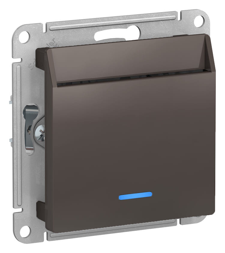 Выключатель AtlasDesign карточный без задержки времени, 10А, механизм Мокко Schneider Electric ATN000667