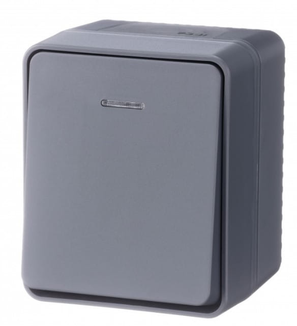 Profi54 Выключатель одноклавишный с подсветкой IP54 10АХ Schneider Electric ATN544013