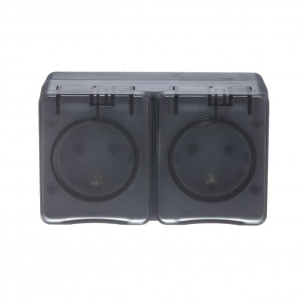 Profi54 Розетка двойная с заземлением со шторками IP54 16А 250B Schneider Electric ATN544026