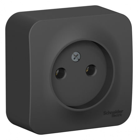 Розетка Blanca без заземления, без шторок, 16А, Антрацит Schneider Electric BLNRA000116