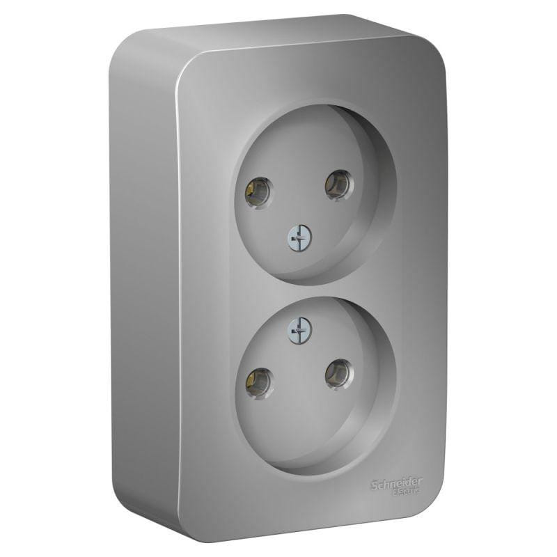 Розетка Blanca без заземления, без шторок, 16А, Алюминий Schneider Electric BLNRA000213