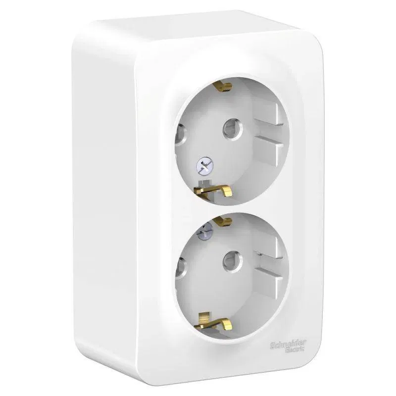 Розетка Blanca с заземлением, со штороками, 16А, Белый Schneider Electric BLNRA011211