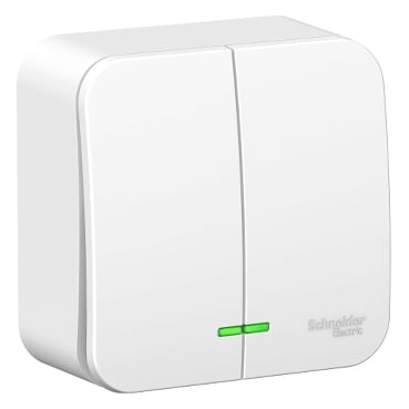 Выключатель Blanca с подсветкой 2-клавишный, 10А, Белый Schneider Electric BLNVA105111