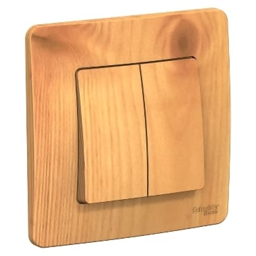 Выключатель Blanca 2-клавишный, 10А, в сборе Ясень Schneider Electric BLNVS010505