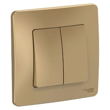 Выключатель Blanca 2-клавишный, 10А, в сборе Титан Schneider Electric BLNVS010504