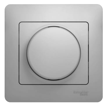 Светорегулятор (диммер) Glossa поворотный, R, 300 Вт, в сборе Алюминий Schneider Electric GSL000334