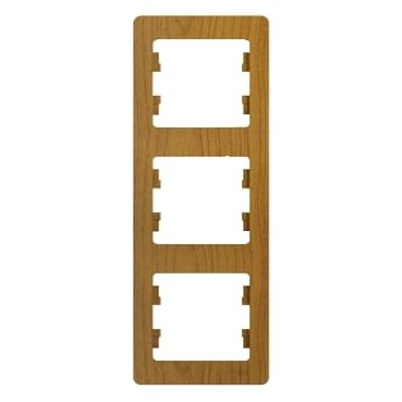 Рамка Glossa 3-постовая вертикальная Дуб Schneider Electric GSL000507