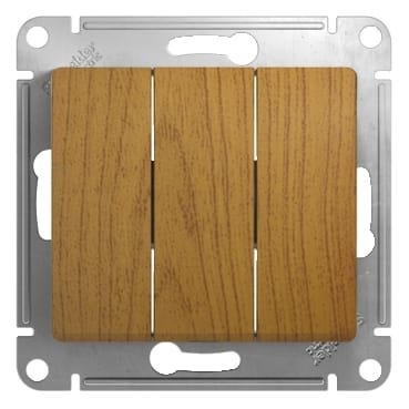 Выключатель Glossa 3-клавишный, 10А, механизм Дуб Schneider Electric GSL000531