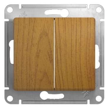 Выключатель Glossa 2-клавишный, 10А, механизм Дуб Schneider Electric GSL000551