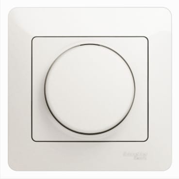 Светорегулятор (диммер) Glossa поворотный, R, 300 Вт, в сборе Перламутр Schneider Electric GSL000634