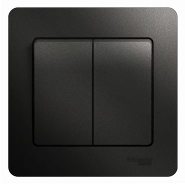 Выключатель Glossa 2-клавишный, в сборе Антрацит Schneider Electric GSL000752