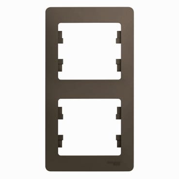 Рамка Glossa 2-постовая вертикальная Шоколад Schneider Electric GSL000806
