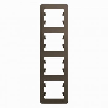 Рамка Glossa 4-постовая вертикальная Шоколад Schneider Electric GSL000808