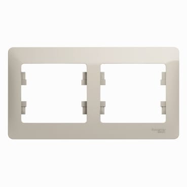 Рамка Glossa 2-постовая горизонтальная Молочный Schneider Electric GSL000902