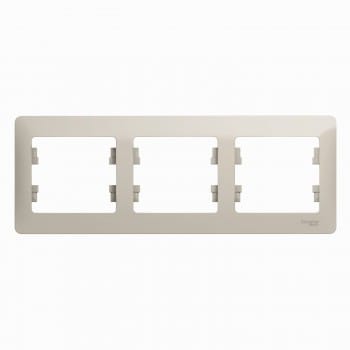 Рамка Glossa 3-постовая горизонтальная Молочный Schneider Electric GSL000903