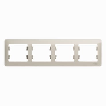 Рамка Glossa 4-постовая горизонтальная Молочный Schneider Electric GSL000904