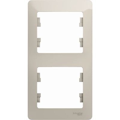 Рамка Glossa 2-постовая вертикальная Молочный Schneider Electric GSL000906
