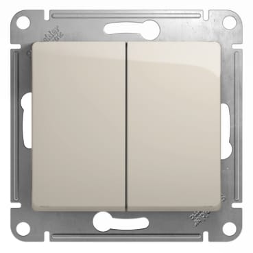 Выключатель Glossa 2-клавишный, 10А, механизм Молочный Schneider Electric GSL000951