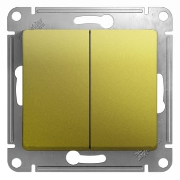 Переключатель Glossa 2-клавишный, 10А, механизм Фисташковый Schneider Electric GSL001065