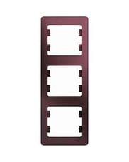 Рамка Glossa 3-постовая вертикальная Баклажан Schneider Electric GSL001107