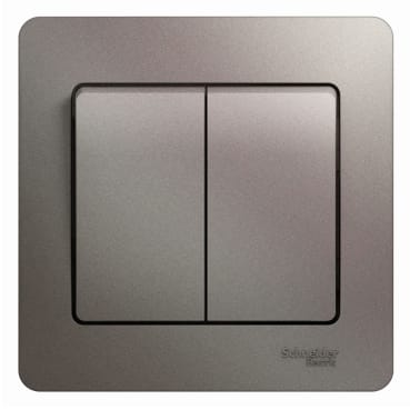 Выключатель Glossa 2-клавишный, в сборе Платина Schneider Electric GSL001252