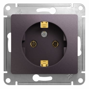 Розетка Glossa с заземлением, механизм Сиреневый туман Schneider Electric GSL001443