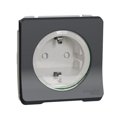Розетка Mureva Styl с з/к. и шт., IP55, механизм, Антрацит Schneider Electric MUR36134