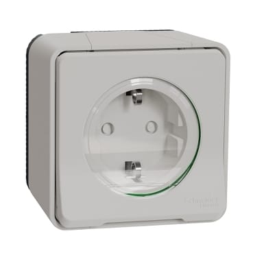 Розетка Mureva Styl с з/к. и шт., открытой установки, IP55, Белый Schneider Electric MUR39034