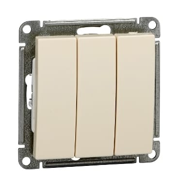 Выключатель W59 3-клавишный, 16А, механизм Слоновая кость Schneider Electric VS0516-351-2-86