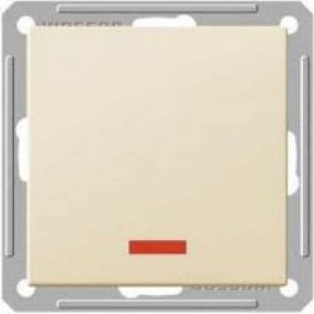 Выключатель W59 с подсветкой 1-клавишный, 16А, механизм Слоновая кость Schneider Electric VS116-153-2-86