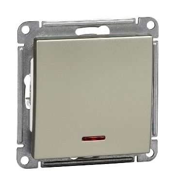 Выключатель W59 с подсветкой 1-клавишный, 16А, механизм Шампань Schneider Electric VS116-153-4-86