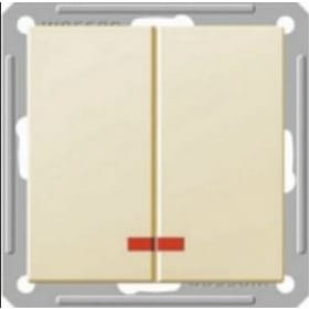Выключатель W59 с подсветкой 2-клавишный, 16А, механизм Слоновая кость Schneider Electric VS516-251-2-86