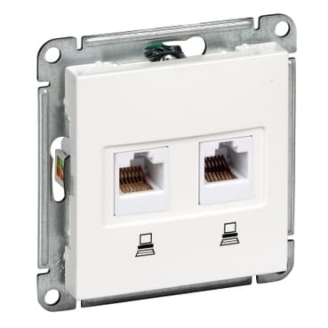 W59 Розетка двойная компьютерная RJ45 категория 5E, механизм RSI-251KK5E-1-86 Schneider Electric
