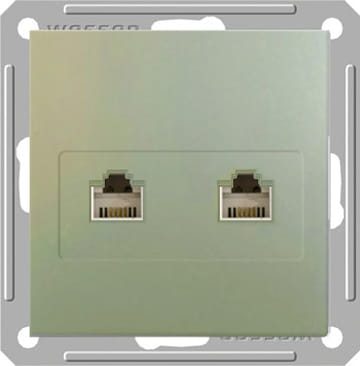 W59 РОЗЕТКА двойная телефонная RJ11, 160В, 1А, механизм RSI-251TT-4-86 Schneider Electric