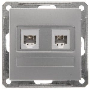 W59 РОЗЕТКА двойная телефонная RJ11, 160В, 1А, механизм RSI-251TT-5-86 Schneider Electric
