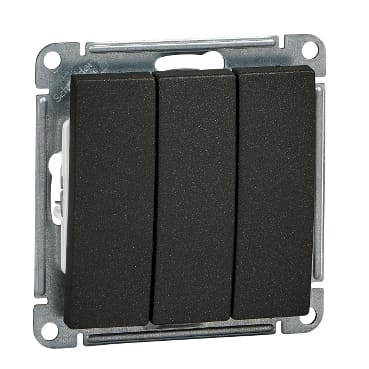 Выключатель W59 3-клавишный, 16А, механизм Черный бархат Schneider Electric VS0516-351-6-86