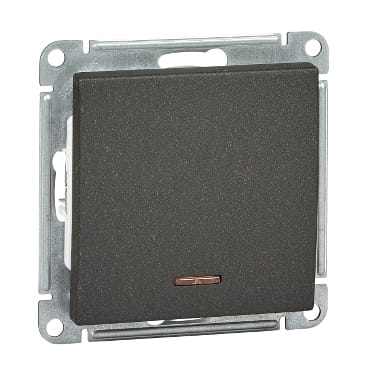 Выключатель W59 с подсветкой 1-клавишный, 10А, механизм Черный бархат Schneider Electric VS110-153-6-86