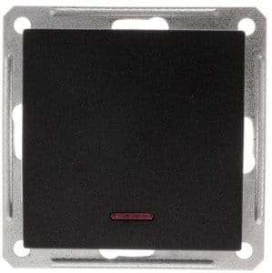 Выключатель W59 с подсветкой 1-клавишный, 16А, механизм Черный бархат Schneider Electric VS116-153-6-86