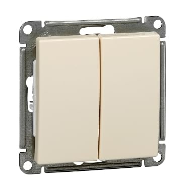 Выключатель W59 2-клавишный, 10А, механизм Слоновая кость Schneider Electric VS510-252-2-86