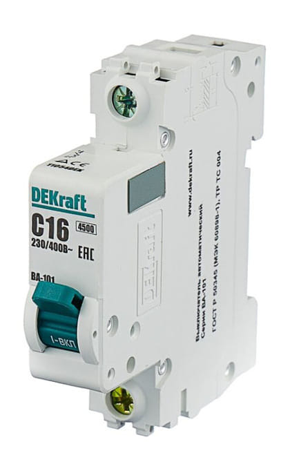 11054DEK Авт. выкл. 1Р 16А х-ка C ВА-101 4,5кА DEKraft Schneider Electric