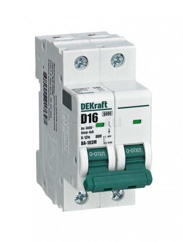 12512DEK Авт. выкл. без теплозащиты 2P 20А х-ка C 6кА ВА-103M Schneider Electric