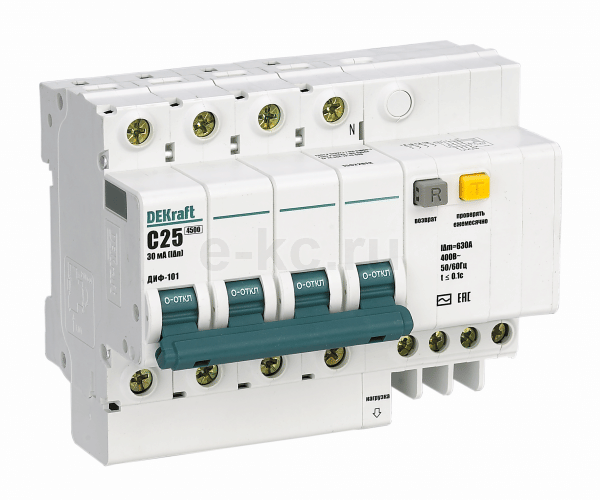 15184DEK АВДТ со встр. защ. от сверхтоков 3P+N 16А 30мА AC С ДИФ-101 Schneider Electric