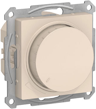 Светорегулятор AtlasDesign диммер поворотно-нажимной, LED, RC, 400 Вт, механизм Бежевый Schneider Electric ATN000223