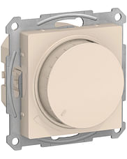 Светорегулятор AtlasDesign диммер поворотно-нажимной, LED, RC, 400 Вт, механизм Бежевый Schneider Electric ATN000223