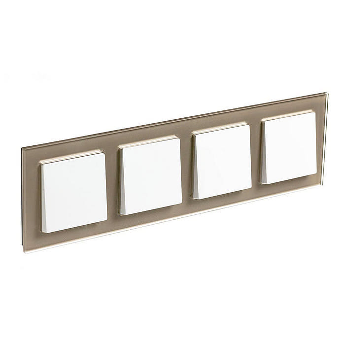 Рамка AtlasDesign Органическое стекло Шампань Schneider Electric ATN320504