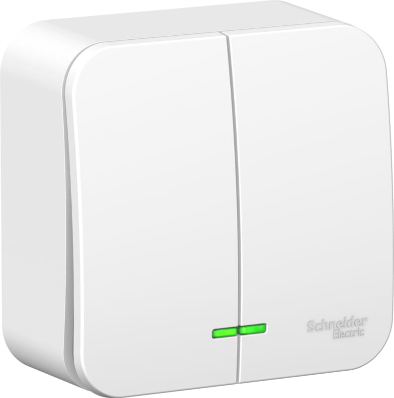 Выключатель Blanca с подсветкой 2-клавишный, 10А, Белый Schneider Electric BLNVA105101