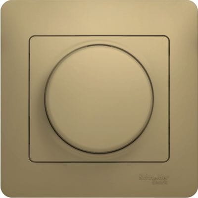 Светорегулятор (диммер) Glossa поворотный, R, 300 Вт, в сборе Титан Schneider Electric GSL000434